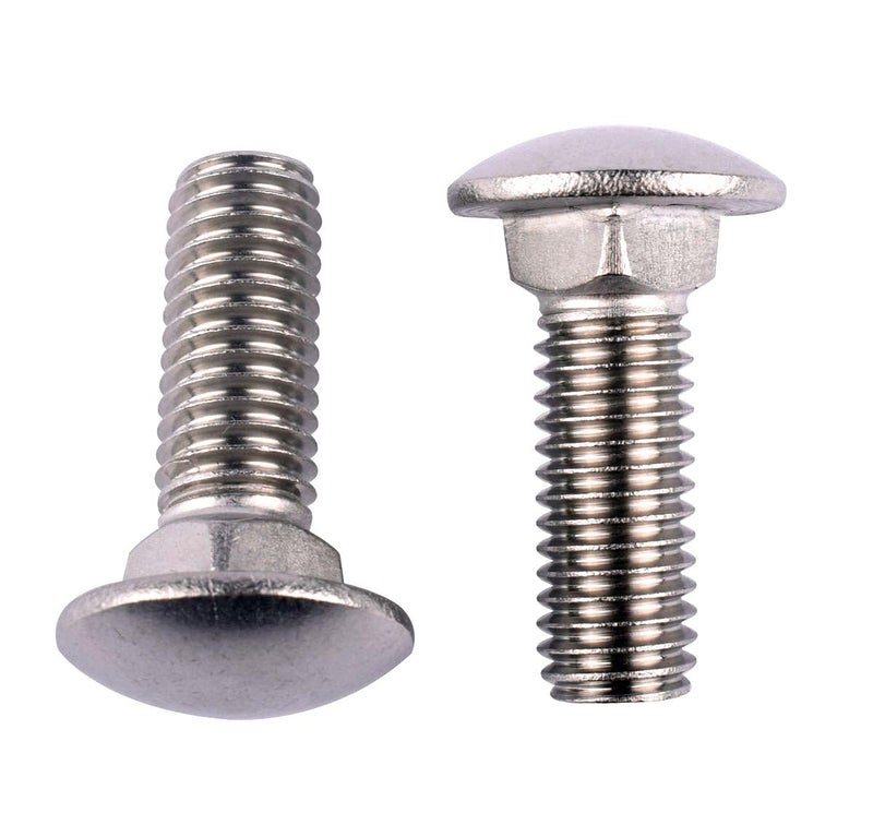 KOSJETHAS Store 3/8-16 x 1-3/4" Carriage Bolts Screws, Round Head Square Neck, 304 Stainless Steel 18-8, UNC Coarse Fully Thread, Quantity 8Pcs - Image 1